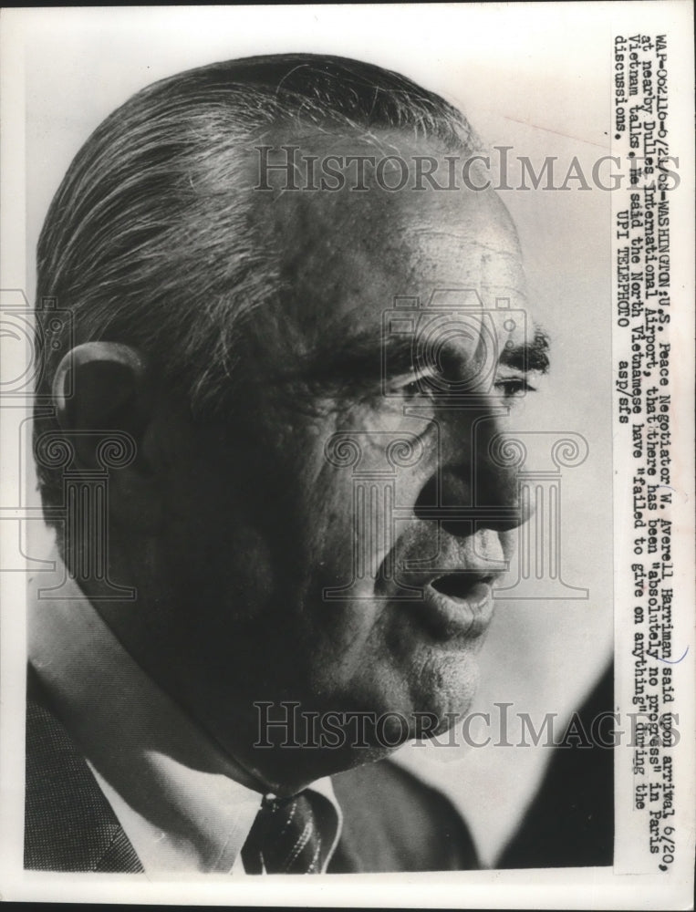 1968 Press Photo U.S. Peace Negotiator W. Averell Harriman - mjb67223