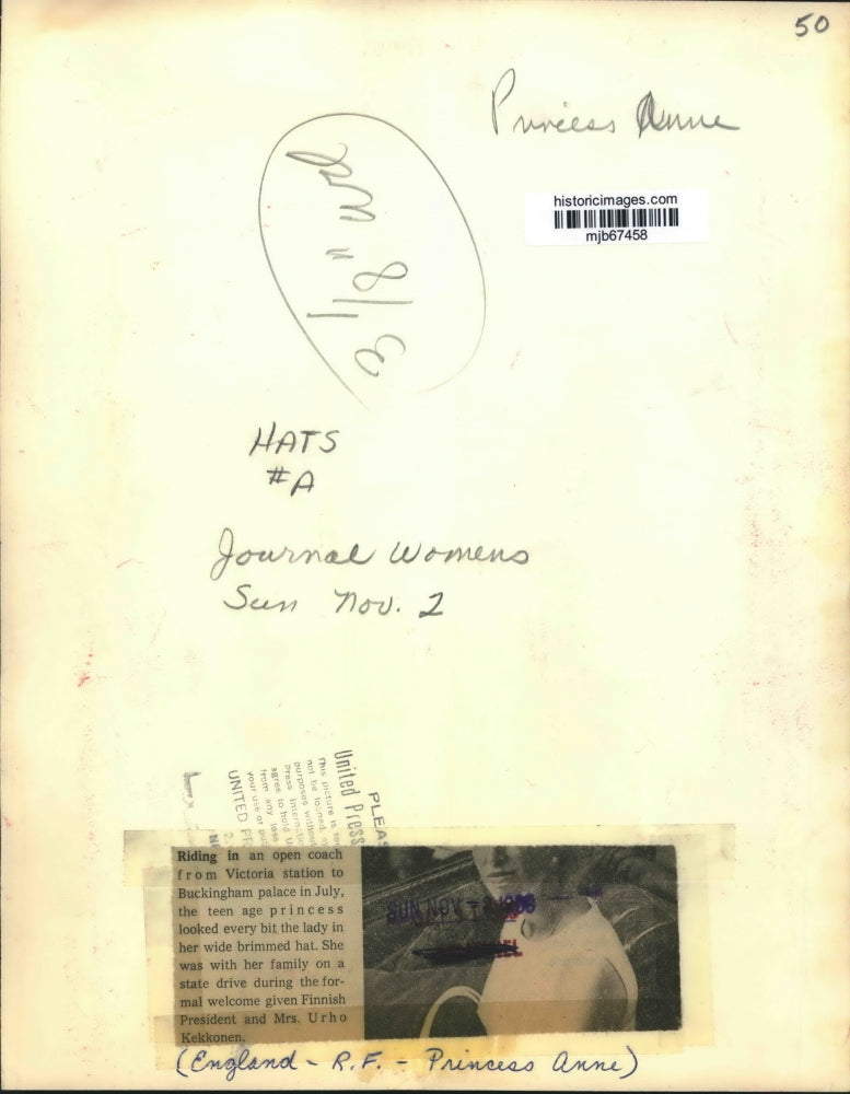 1966 Press Photo Britain's Princess Anne in coach headed to Buckingham Palace