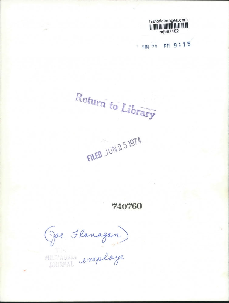 1974 Press Photo Joe Flanagan, Milwaukee Journal Employee - mjb67482