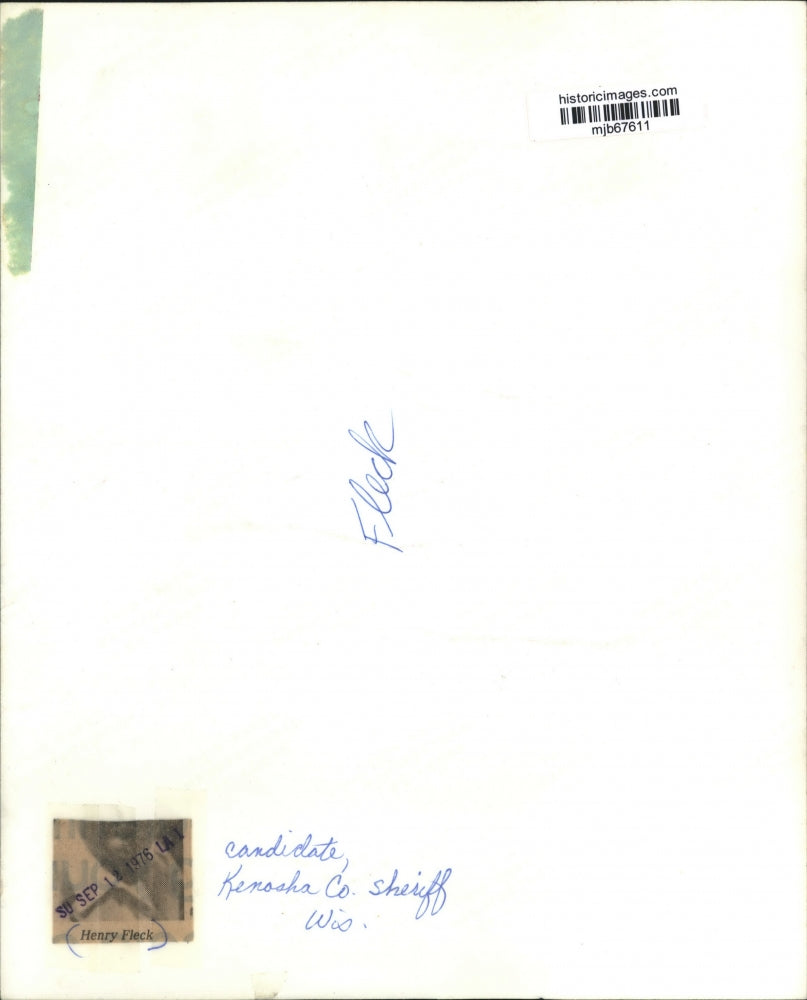 1976 Press Photo Henry Fleck, candidate for sheriff, Kenosha Co., WI - mjb67611
