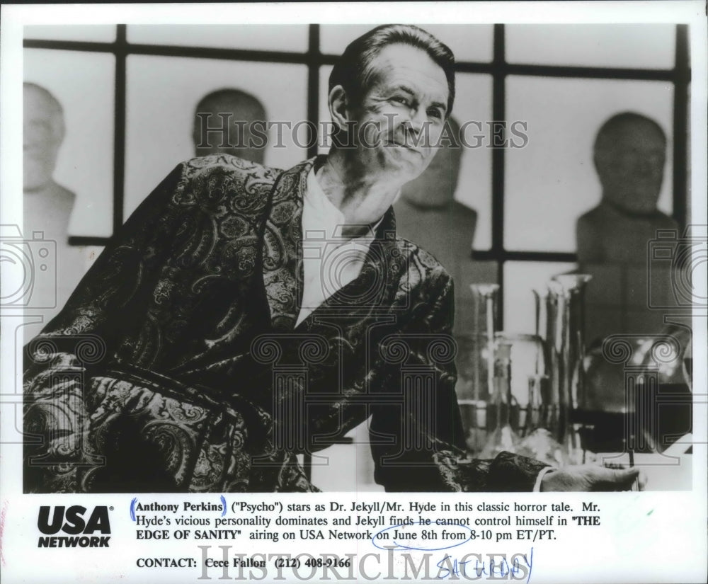 Press Photo Anthony Perkins stars as Dr. Jekyll / Mr. Hyde "The Edge of Sanity"