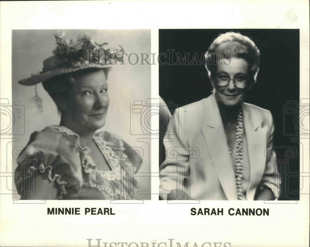 1987 Press Photo Sarah Ophelia Colley Cannon a.k.a. Minnie Pearl- Historic Images