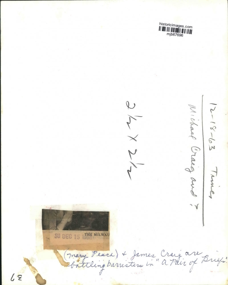 1963 Press Photo Mary Peach and James Craig in A Pair of Briefs - mjb67696