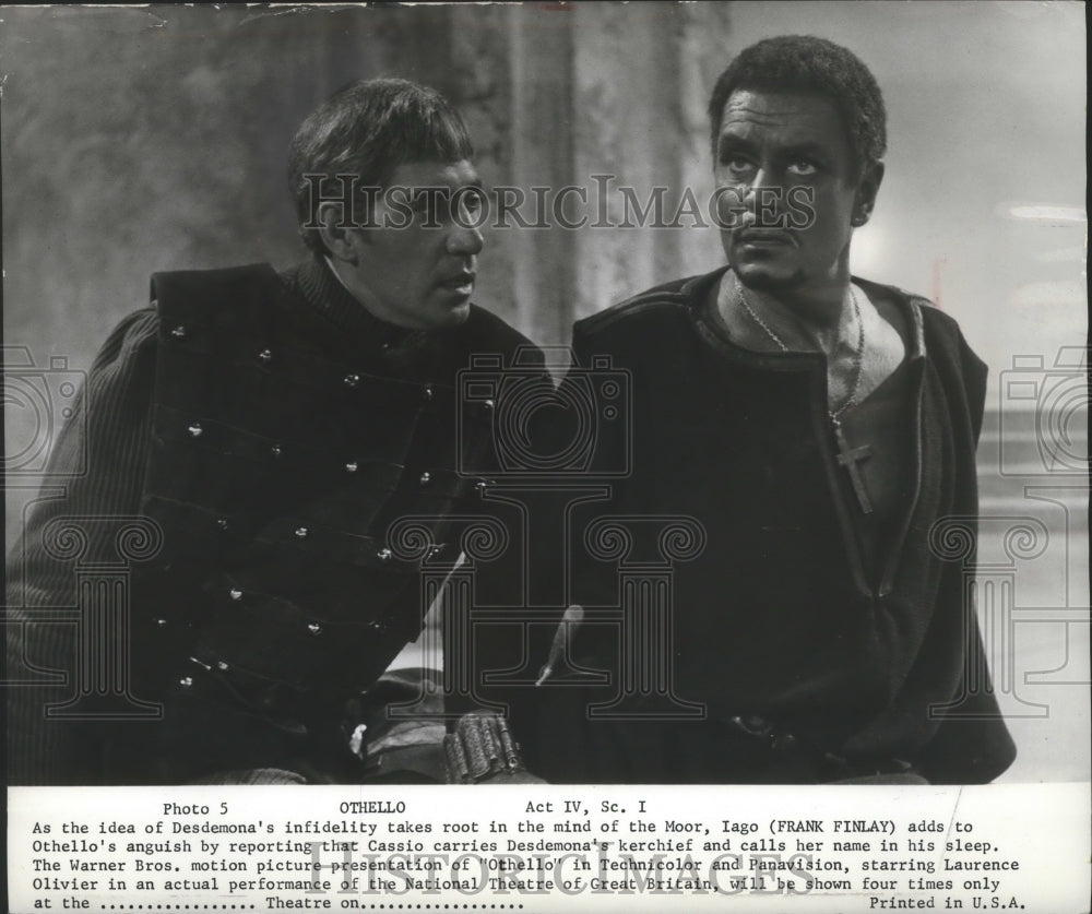 1966 Press Photo Frank Finlay and Laurence Oliver star in Othello - mjb67764