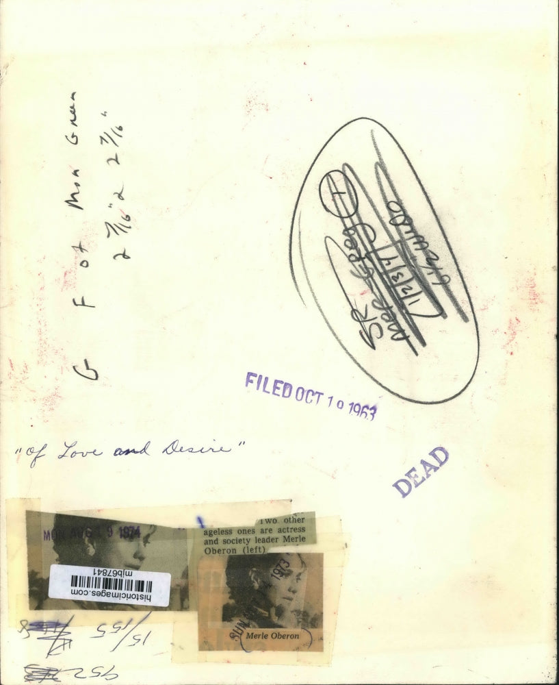 1963 Press Photo Merle Oberon from "of Love and Desire" - mjb67841