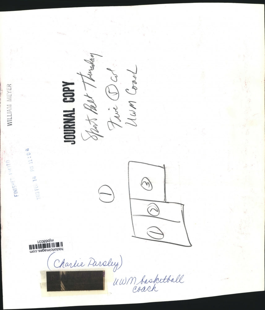 1973 Press Photo Charlie Parsley, UWM Basketball Coach - mjb68031