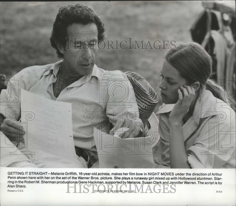 Load image into Gallery viewer, 1975 Press Photo Actress Melanie Griffith with director Arthur Penn - mjb68187
