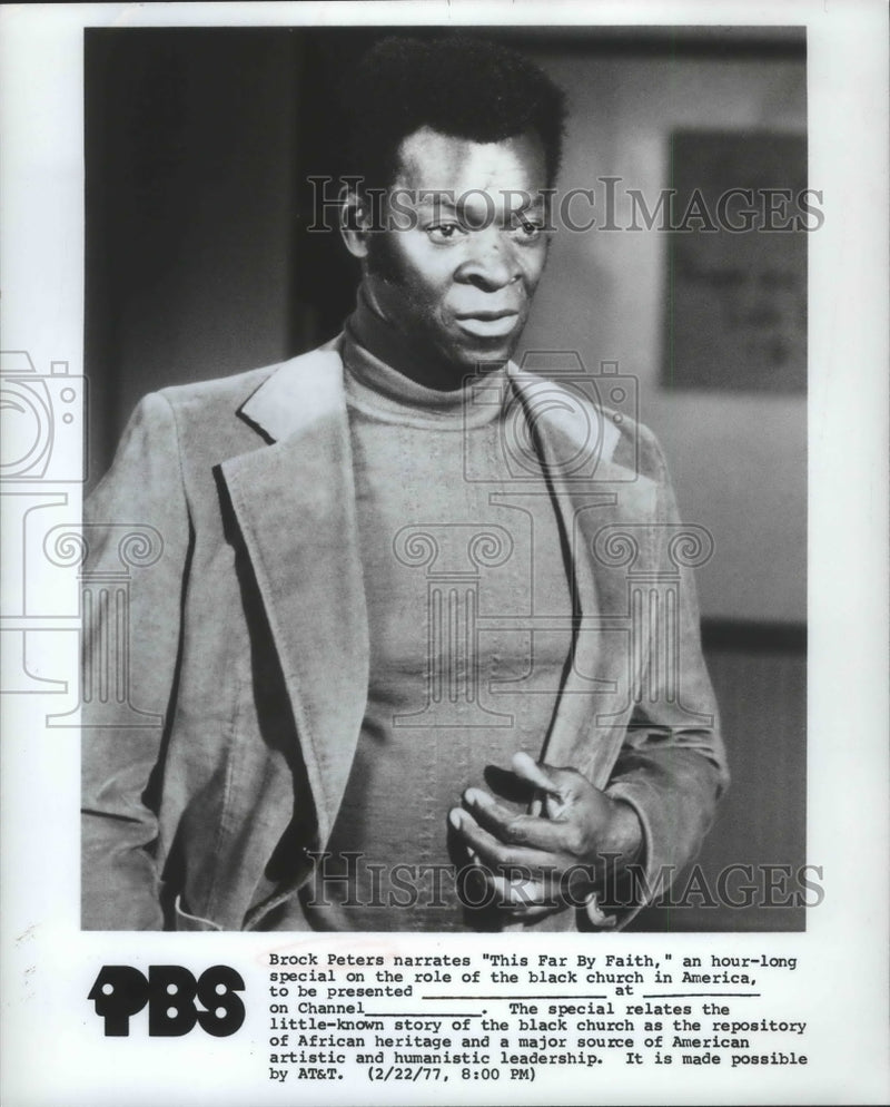Load image into Gallery viewer, 1977 Press Photo Brook Peters narrates This Far by Faith on PBS - mjb68650
