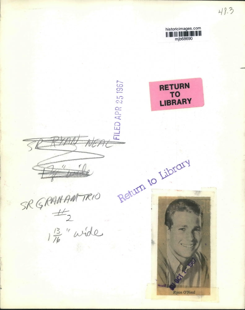 1967 Press Photo Ryan O'Neal will guest host on "GO!!!" television special