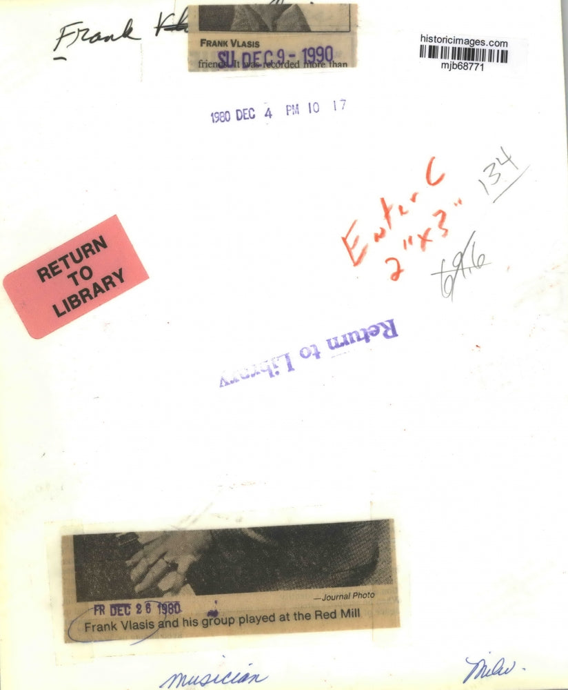 1980 Press Photo Frank Vlasis and his group played at the Red Mill - mjb68771