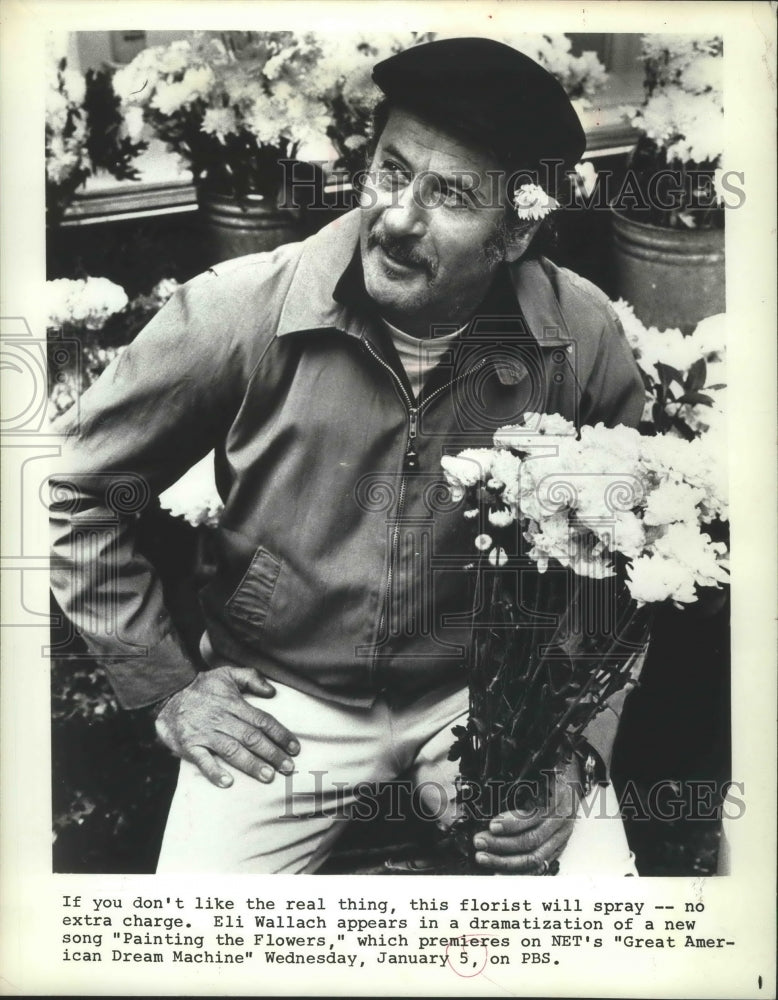 1972 Press Photo U.S. Actor, Eli Wallach in NET&#39;s &quot;Great American Dream Machine&quot;- Historic Images