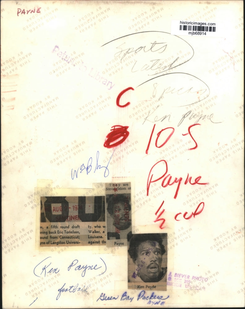 1975 Press Photo Green Bay Packers player, Ken Payne - mjb68914