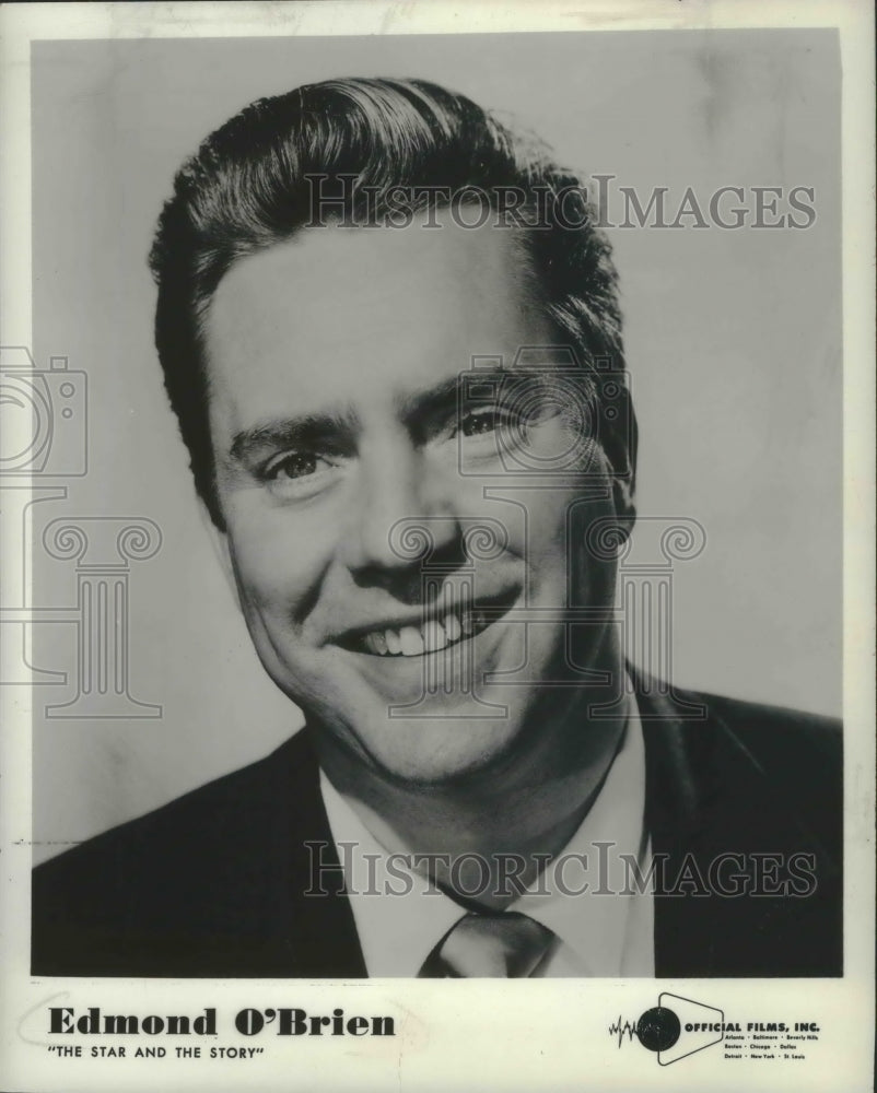 1955 Press Photo Edmond O&#39;Brien, actor, &quot;The Star And The Story&quot; - mjb69038- Historic Images