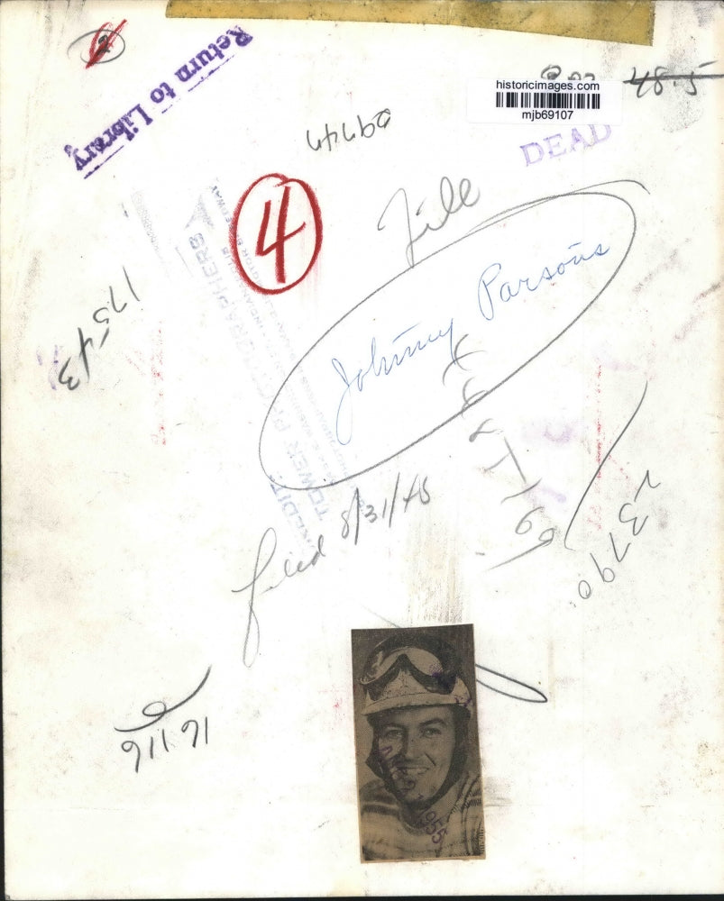 1955 Press Photo Johnny Parson - mjb69107