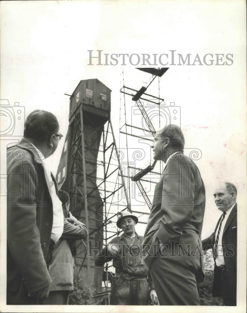 1962 Press Photo Wisconsin Governor Gaylord Nelson at Iron Mine in Montreal- Historic Images