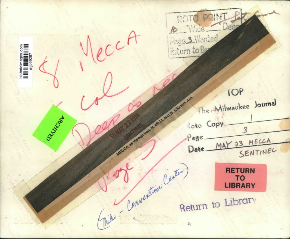 1974 Press Photo Mecca Convention Center, Milwaukee - mjb69287