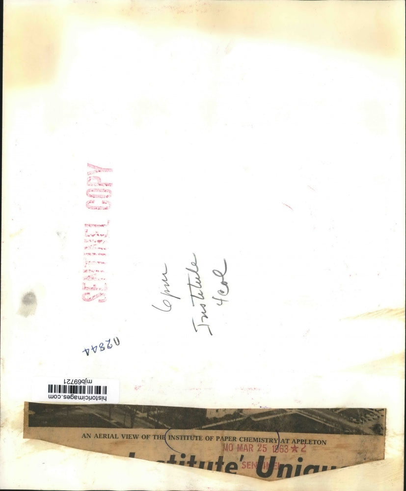 1963 Press Photo Aerial view of the Institute of Paper Chemistry Appleton