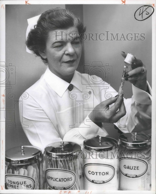 1957 Press Photo Milwaukee's Peg Hubing, Registered Nurse - mjb69984- Historic Images