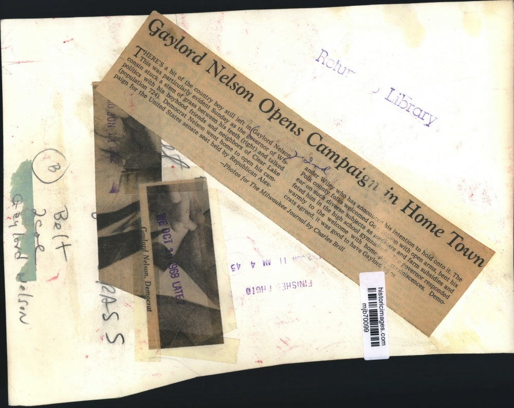 1968 Press Photo Wisconsin Governor Nelson opens campaign for U..S. Senate seat