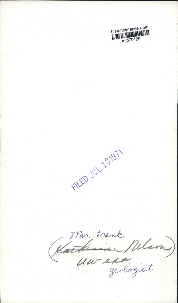 1971 Press Photo Mrs. Frank Nelson, Geologist at University of Wisconsin