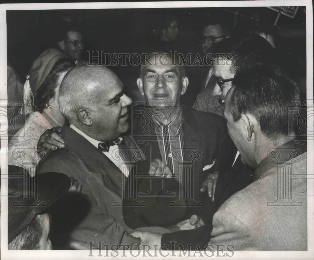 1958 Press Photo Newly elected Wisconsin Lt. Governor Philleo Nash &amp; supporters- Historic Images