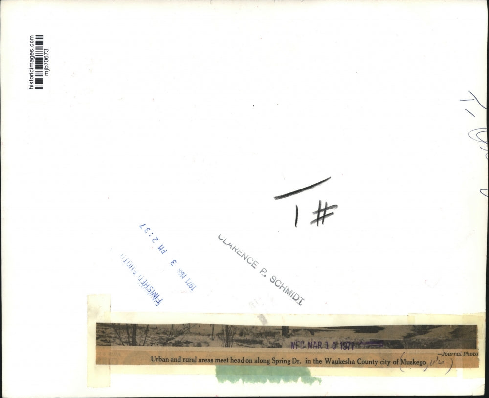 1971 Press Photo Urban and rural areas in Waukesha County city of Muskego