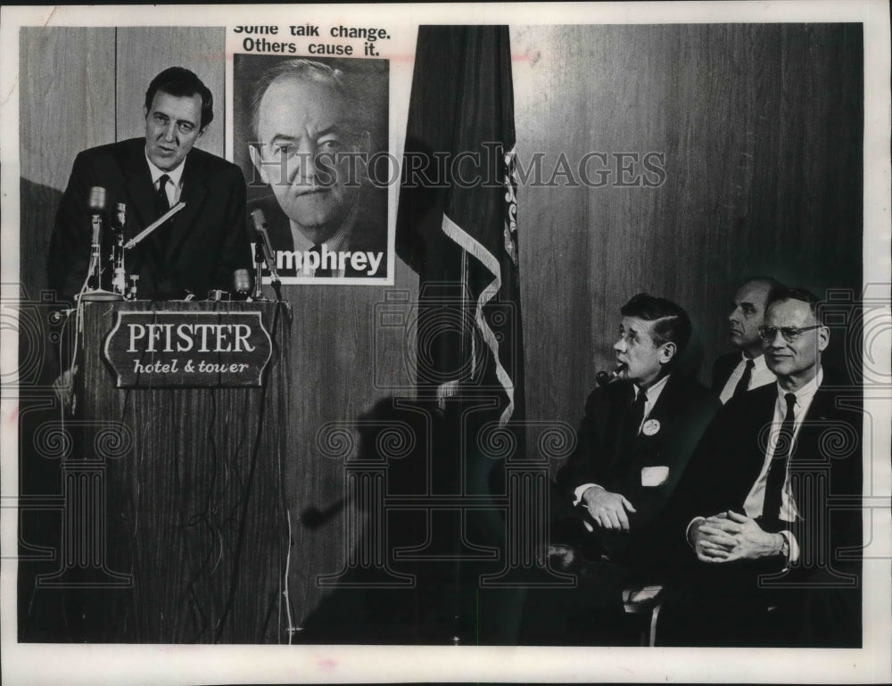 1968 Press Photo Senator Edmund Muskie spoke in Milwaukee Tuesday, Pfister Hotel