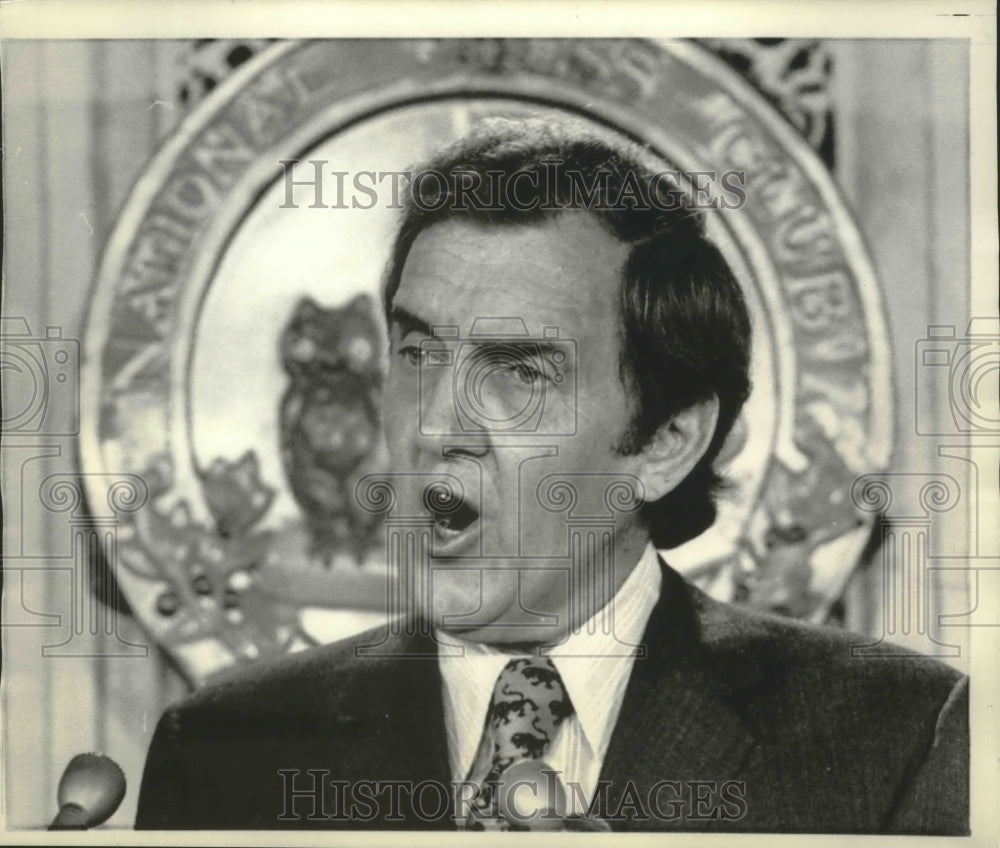 1972 Press Photo Sen. Edmund Muskie speaks at National Press Club, Washington DC- Historic Images