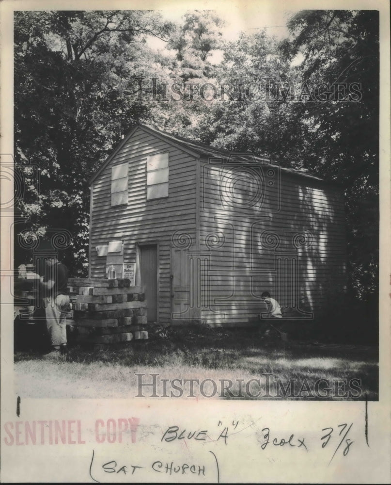  Press Photo Nashotah Mission 1842 building being moved to new site in Wisconsin- Historic Images