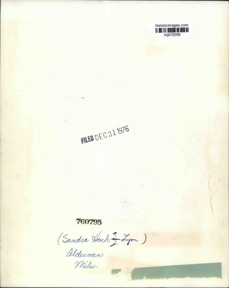 1976 Press Photo Sandra Hoek-Lyon, Alderman, Milwaukee - mjb72059