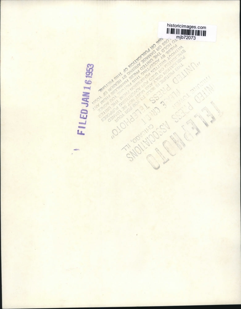 1953 Press Photo Mrs. George Humphrey, wife of Secretary of Treasury - mjb72073