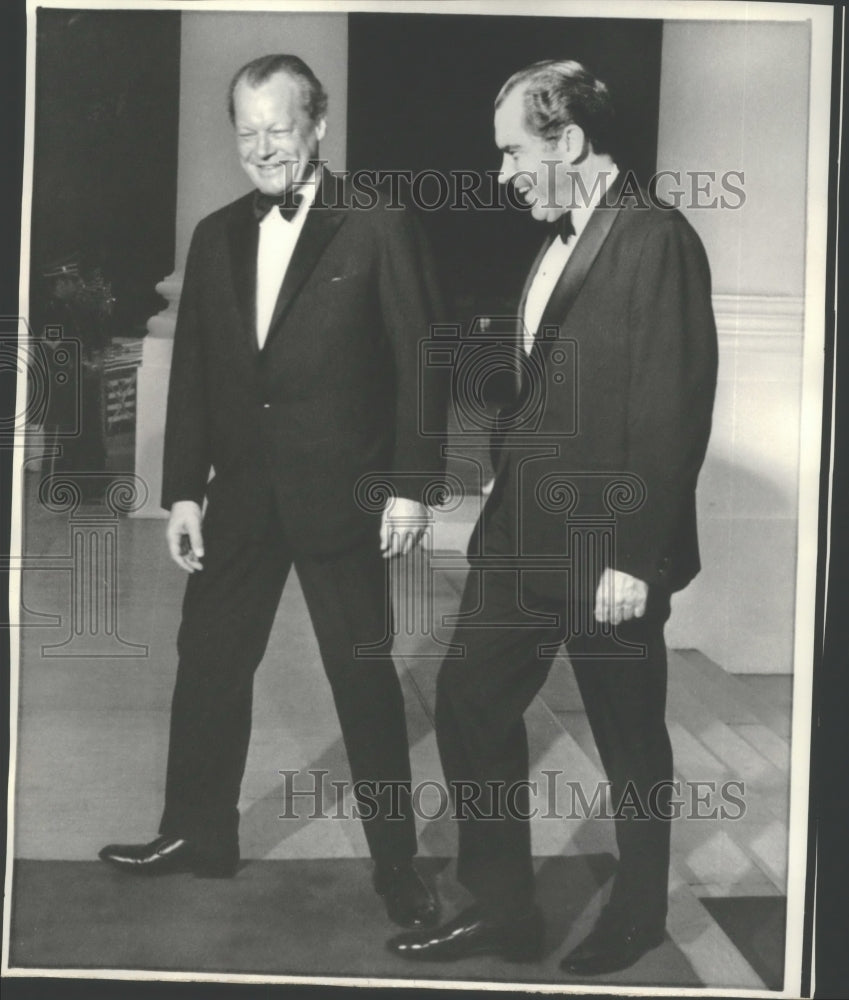 1971 Press Photo W. German Chancellor Willy Brandt &amp; President Nixon White House- Historic Images