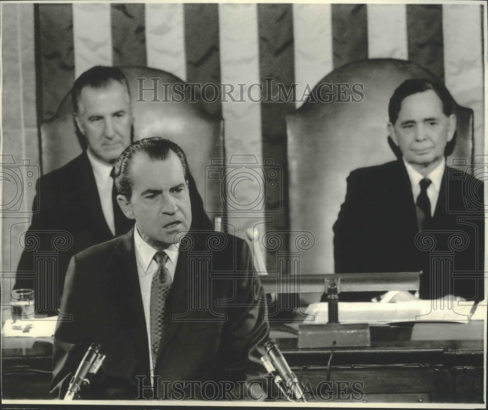 1971 Press Photo Richard Nixon delivers state of the Union Address in Washington