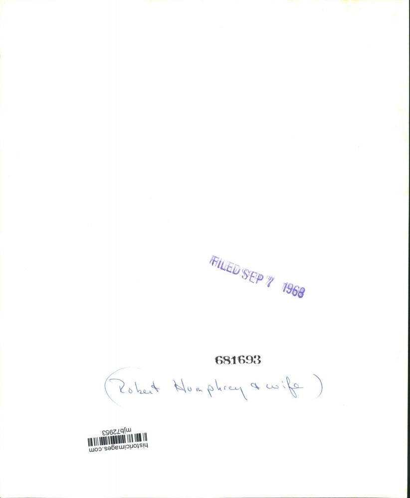 1968 Press Photo Robert Humphrey and Wife - mjb72953