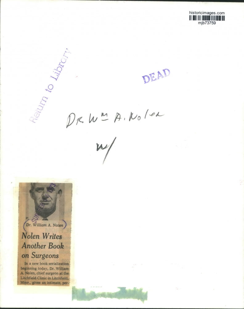 1973 Press Photo Dr. William Nolen, author of book on surgeons - mjb73759