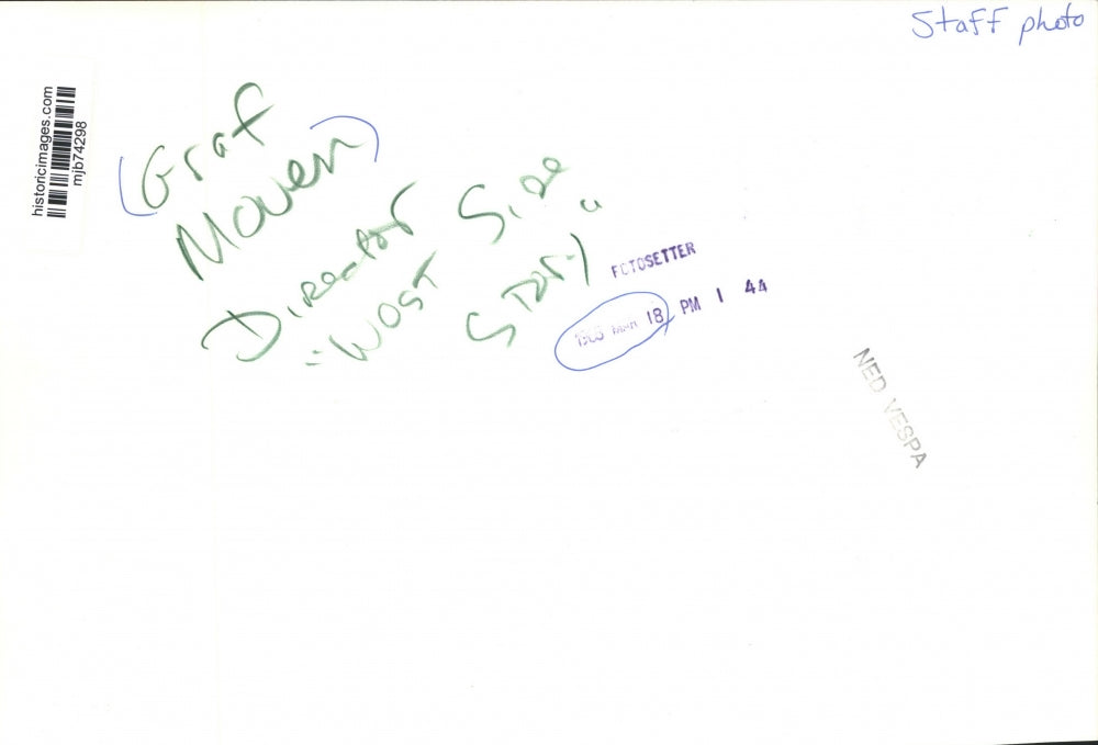 1965 Press Photo Graf Mouen, Director, "West Side Story" - mjb74298