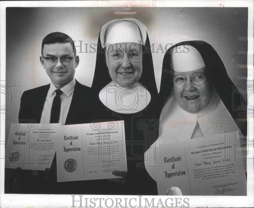 1966 Press Photo Top teachers of Milwaukee Catholic archdiocese- Historic Images