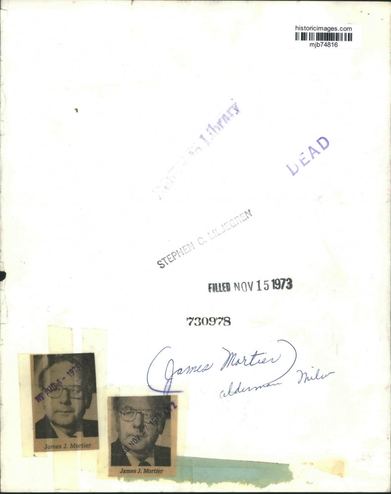 1973 Press Photo Milwaukee Alderman James Mortier - mjb74816