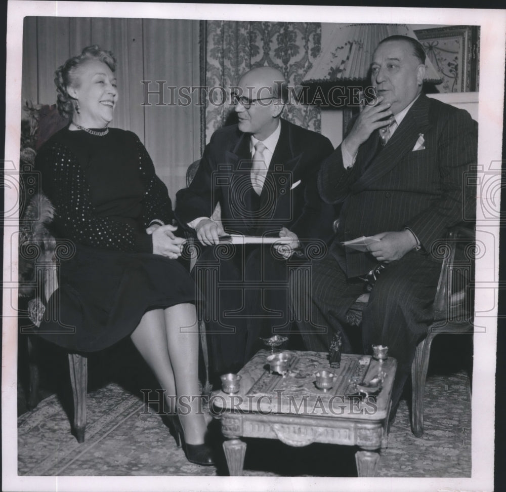 1951 Press Photo Urho Kekkonen with Harri Holma, and Holma&#39;s wife in Rome, Italy