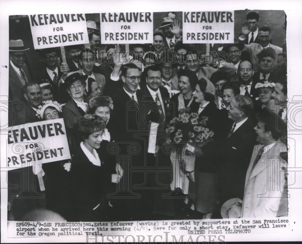 1952 Press Photo Senator Estes Kefauver&#39;s presidential campaign in San Francisco