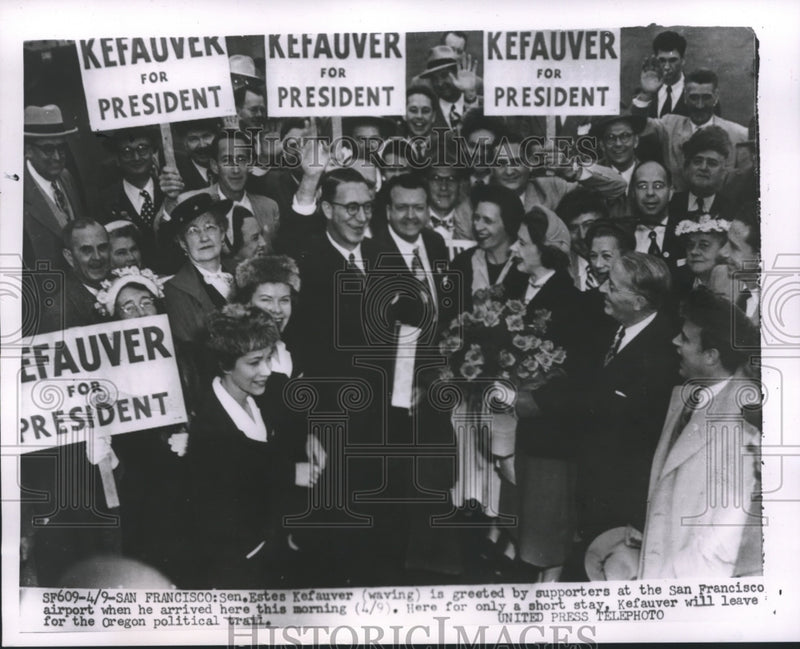 Load image into Gallery viewer, 1952 Press Photo Senator Estes Kefauver's presidential campaign in San Francisco

