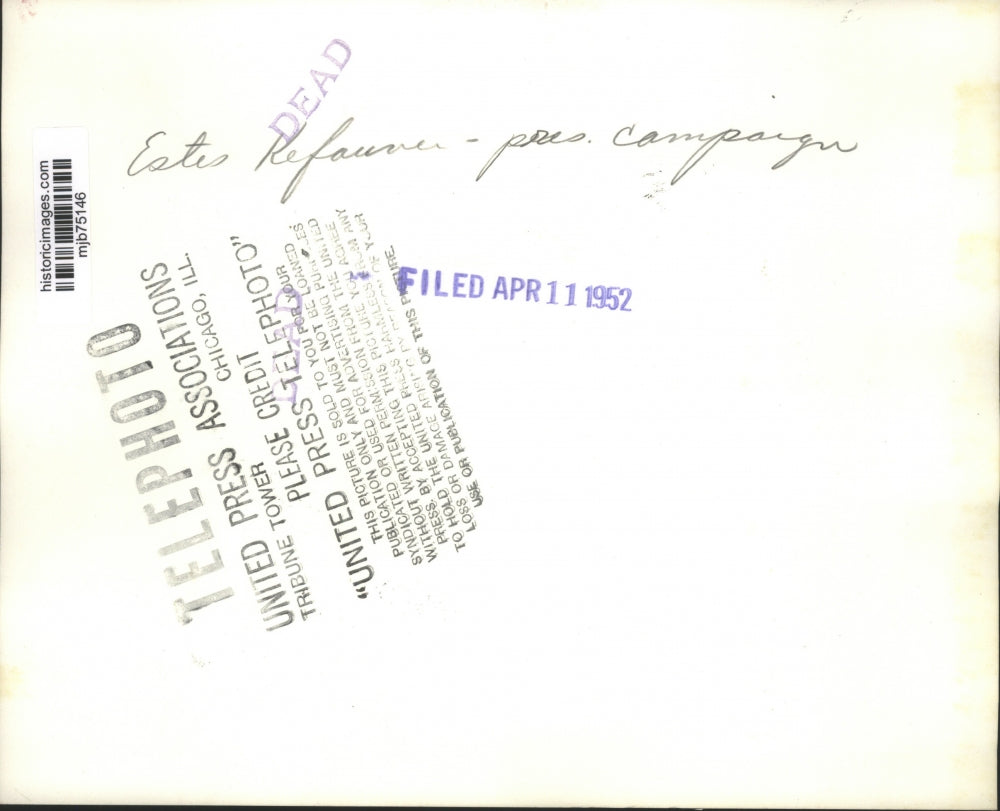 1952 Press Photo Senator Estes Kefauver's presidential campaign in San Francisco