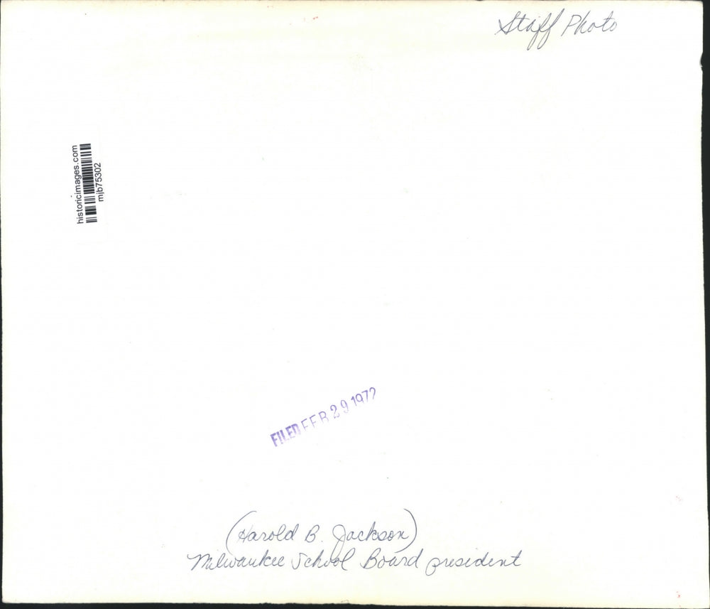 1972 Press Photo Harold B. Jackson, Milwaukee School Board President - mjb75302