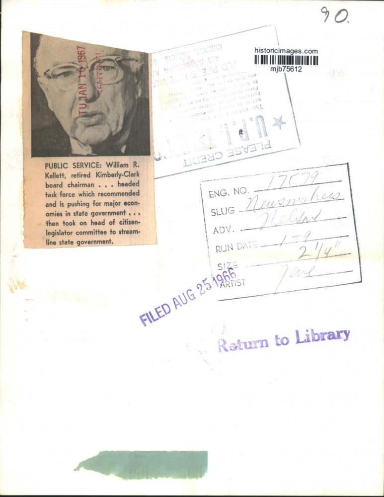 1966 Press Photo William Kellett released government recommendations Madison