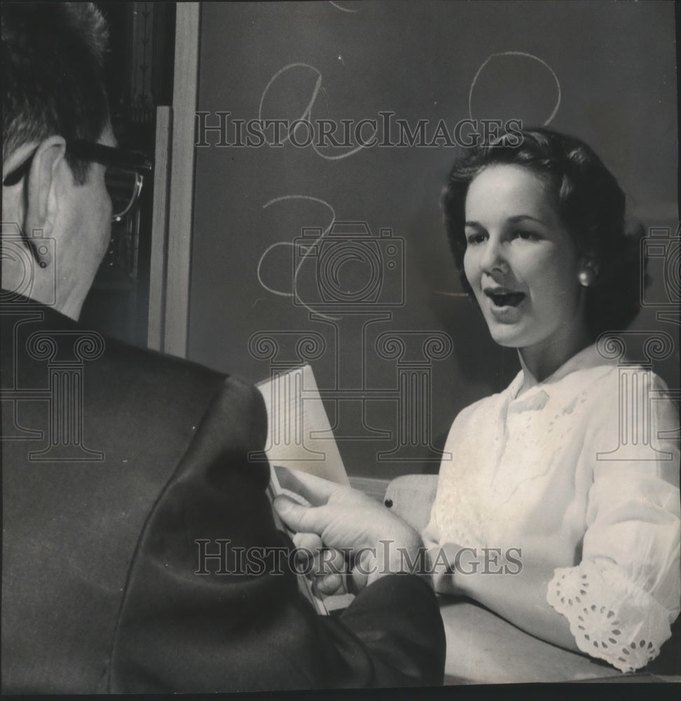 1961 Press Photo Miss Wisconsin, Diane Anderson &amp; Professor Joseph M. Staudacher- Historic Images