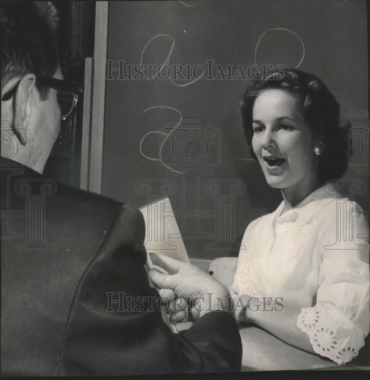 1961 Press Photo Miss Wisconsin, Diane Anderson & Professor Joseph M. Staudacher- Historic Images