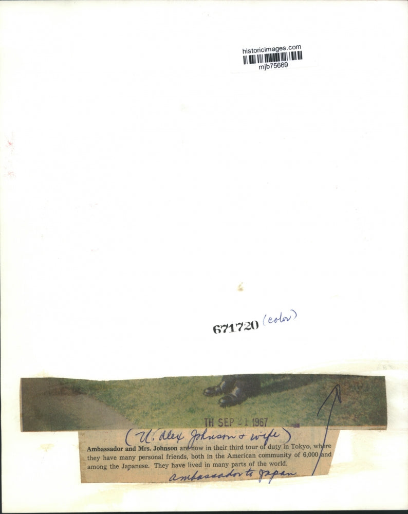 1967 Press Photo Alex Johnson Ambassador to Japan of tour of duty in Tokyo