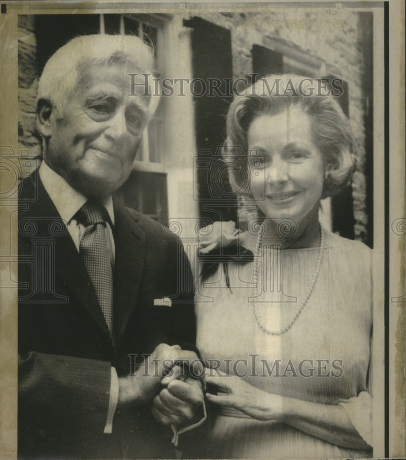 Load image into Gallery viewer, 1974 Press Photo Kenneth B. Keating married Mary Pitcairn Davis, Princeton
