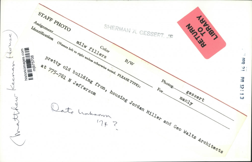 1974 Press Photo Matthew Keenan House - mjb75708