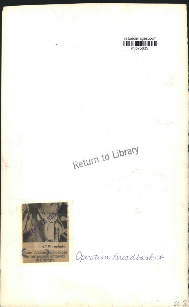 1971 Press Photo Jesse Jackson announced his resignation in Chicago - mjb75835